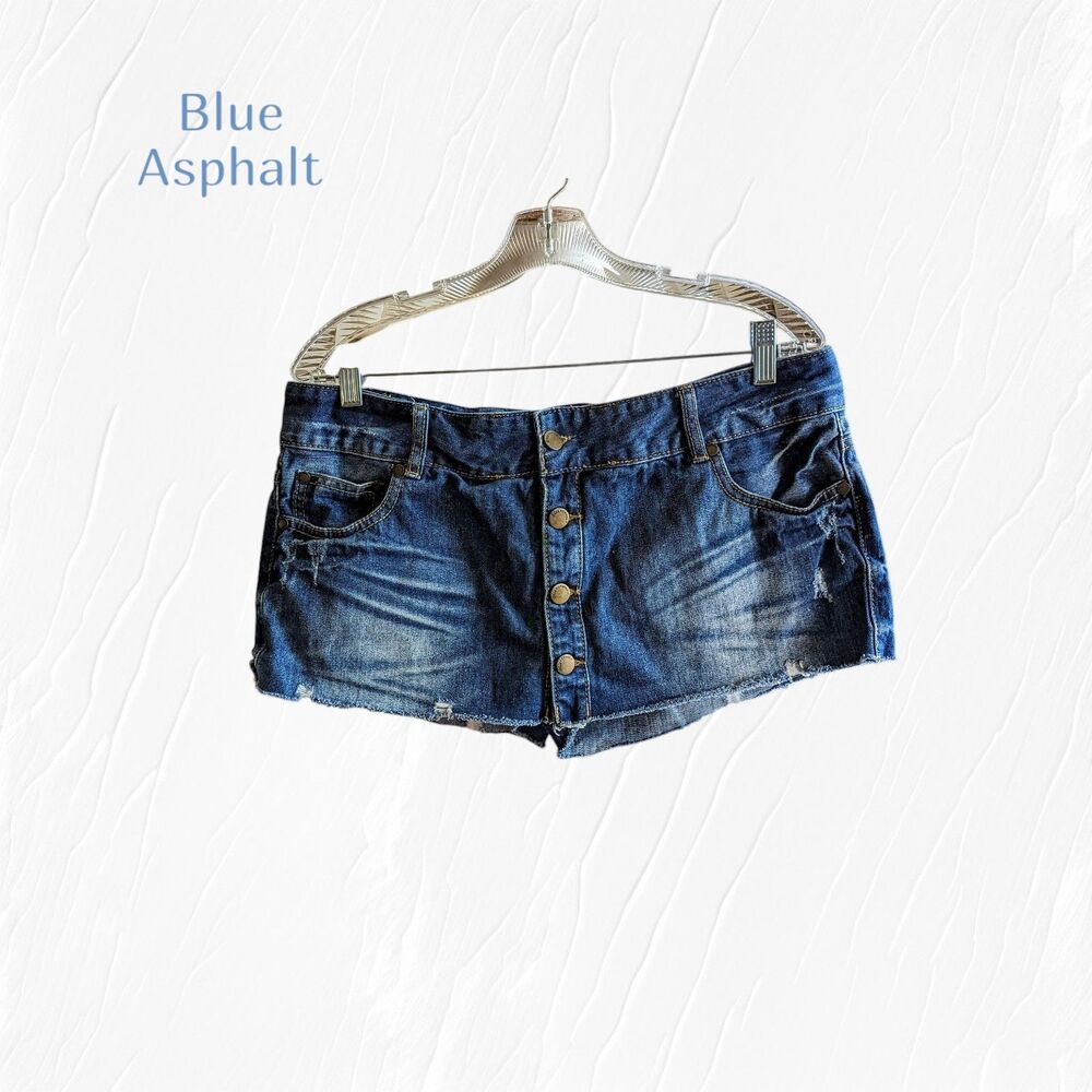 Vintage Blue Asphalt distressed blue jean skort Sz 11